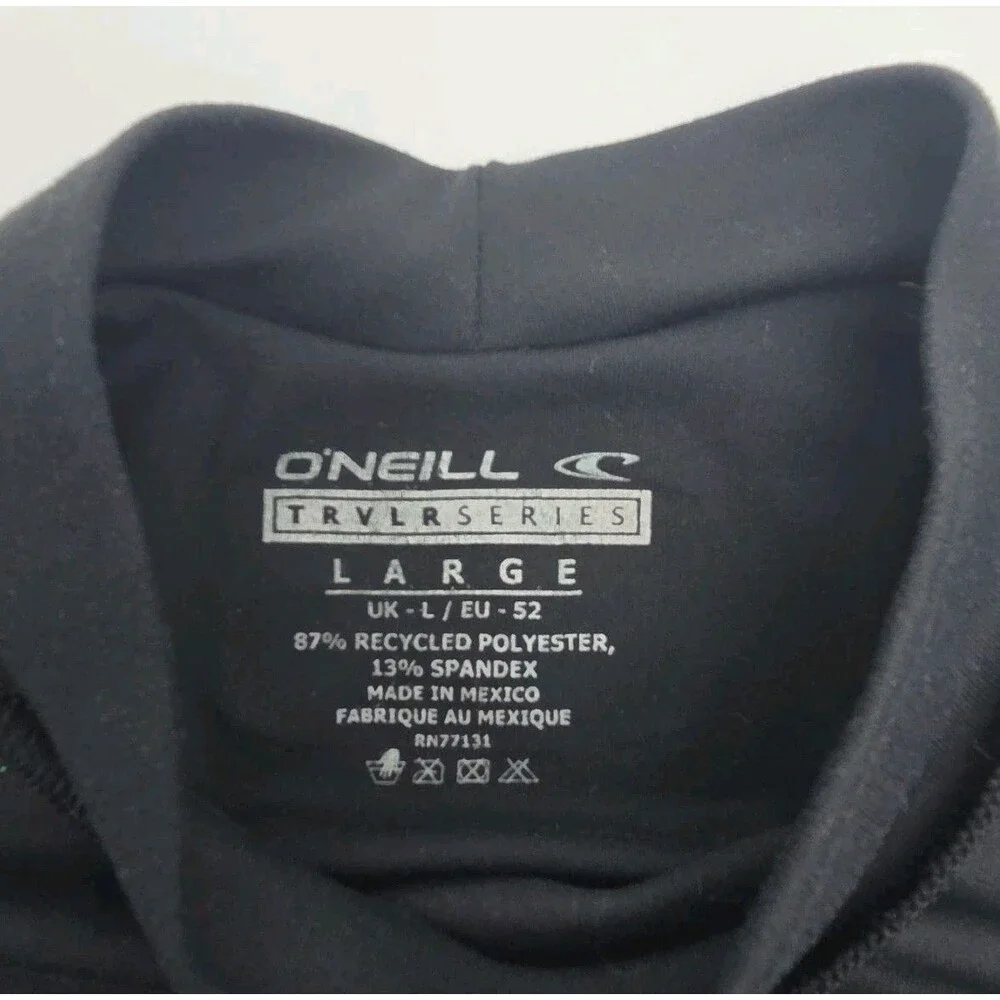 O'Neill Shirt Rash Guard TRVLR Series Men Large UPF 50 Swim Surf Black Long Slv